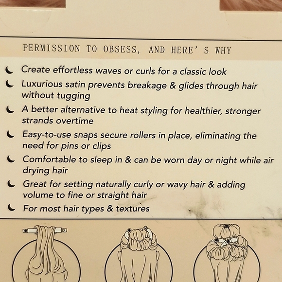 Brand New KITSCH SATIN PILLOW ROLLER-6PC. - Picture 3 of 4